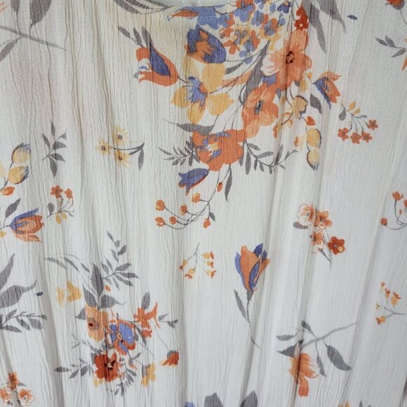 Torrid Womens Dress 1 1X Tied Cold Shoulder Orange Floral High Low FLO112E - Picture 10 of 13